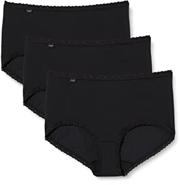 Sloggi Damen 24/7 Cotton Lace Midi C3p Slip, Schwarz, 42 EU