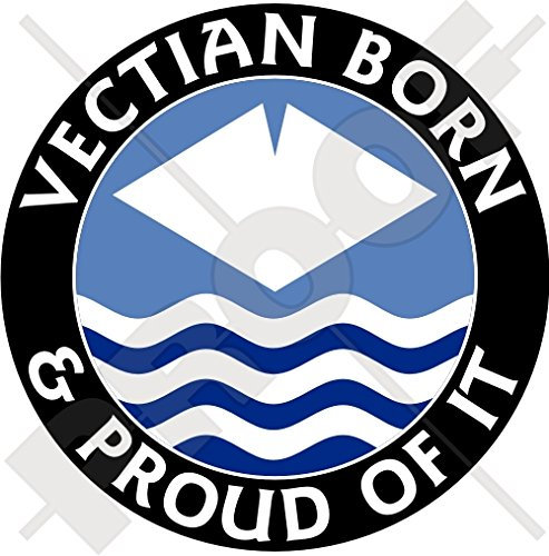 Vinyl-Aufkleber, Motiv: Isle of Wight County Vectian Born & Proud, England, Großbritannien, Großbritannien, 100 mm