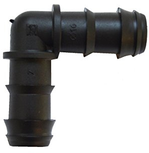 S&M Codo - Goteo 16 mm, 50 Unidades, 5 x 14.5 x 24 cm, Color Negro