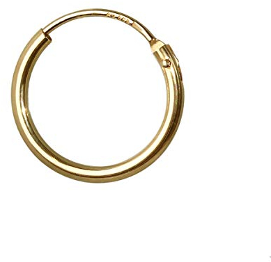 NKlaus 585er 14 Karat echt GOLD Einzel HERREN Klappcreole Ohrring Ohrschmuck Ohrhänger 11 mm 1753