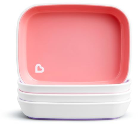 Munchkin® Splash™ - Platos para niños pequeños, 4 piezas, rosa/morado