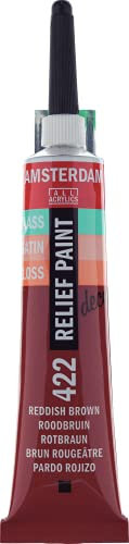 Talens Amsterdam Acryl Relief-Farbe für Glas- und Universalfarbe, 20ml Tube Nr.422 Rotbraun