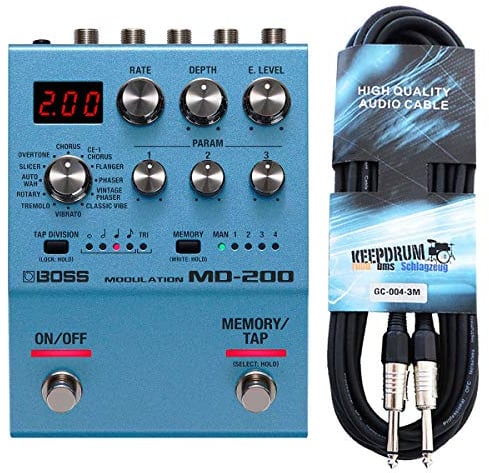 Boss MD-200 Modulation Multi-Effects Device + Keepdrum Guitar Cable 3 m