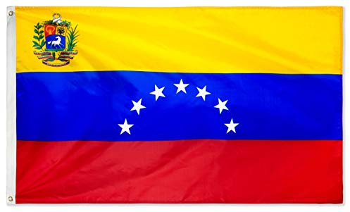 DANF - Bandera de Venezuela de 7 estrellas, 3 x 5 pies, banderas de la República Bolivariana de Venezuela, poliéster con ojales de latón, 3 x 5 pies