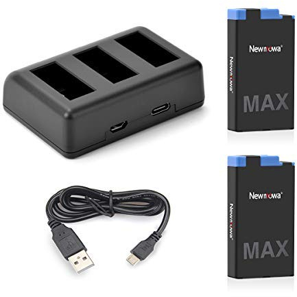 Newmowa Rechargeable Batteria (confezione da 2) and Rapid 3-Channel Caricatore per MAX