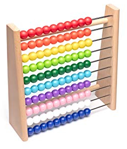 Natureich Abakus Rechenrahmen aus Holz Buche für Grundschüler / 100 Holzrechenbrett/Bunte Kugeln mit Aufgaben/Spiel und Spaß für Rechenprofis/Lernen leichtgemacht