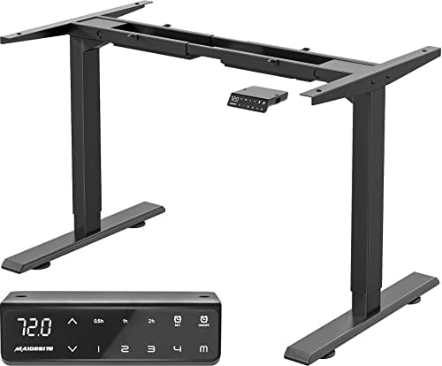MAIDeSITe Adjustable Height Standing Desk Frame Two-Stage Desk Stand Sit-stand Table Workstation Ergonomic Workplace with Memory Smart Pannel (2 Stage|Dual Motor, Black) T2 Pro