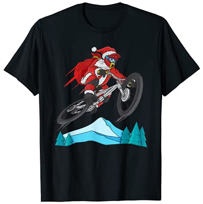 Mountainbike Weihnachtsmann MTB BMX Weihnachten T-Shirt
