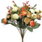 GOIYZTTR 2 Ramo de Rosas Artificiales Naranja, Rosa de Seda Realistas Flores Secas Decoracion para Boda Fiesta Jardín Decoración