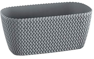 Rechteckiger Topf 7.4l Prosperplast Splofy aus grauem Kunststoff, 39,7 (Länge) x 18 (Breite) x 14,5 (hoch) cm