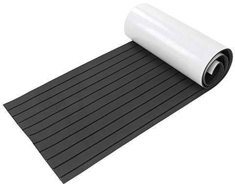 EVA Deck Foam, Marine Boat Flooring EVA Foam 240 x 60cm Non‑Slip Yacht Deck Motorhome Sheet Mat Self Adhesive(Dark Grey + Black)