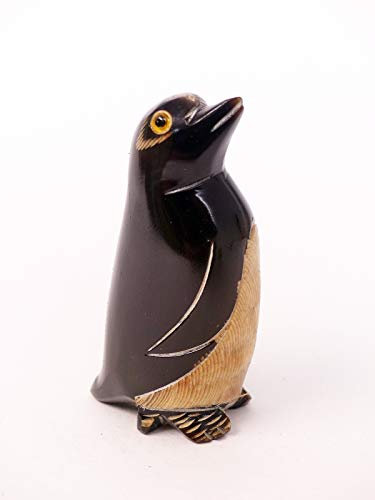 Mahafaly Hornfigur Pinguin 5-6 cm, echt Horn Sammlerfigur Landhaus Stil Handarbeit Fair Handel Unikat Schnitzhandwerk Afrika Kunst Asiatica