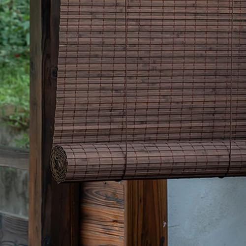 Roller blind Brown Bamboo, Bamboo Roman Window Blinds Sun Shades,50-140cm Wide,Home Sunshade Light Filtering 90% Vertical Lift Decoration,Louver Curtain for Outdoor Indoor,Custom (50x100cm/20x39in)