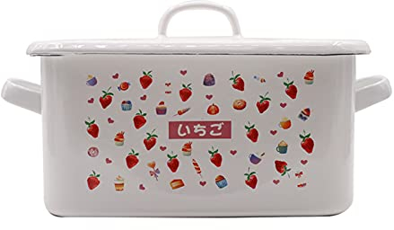 BOYUYO Enamel Bread box vintage bread bin,kitchen countertop storage Can be used in the oven,Gifts for nostalgic people(31/16/15 cm)