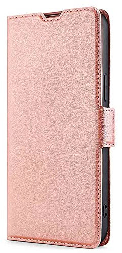 WEIOU Leather Folio Cover per Xiaomi Mi 11 Lite (5G/4G) / 11 Lite 5G NE, Custodia in Pelle PU Magnetica Libro Flip Portafoglio con [Funzione Stand] [Slot per Schede]. Oro Rosa