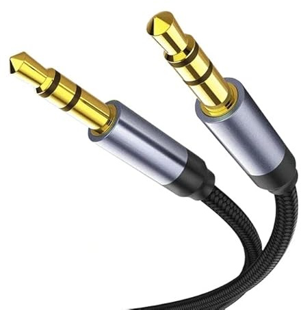 Aux Cable 3.5mm Stereo Jack Cable Audio Cable - Nylon Braided Aux Lead for Car, Headphone, Phone, Samsung, MP3 Player, Smartphone, Tablet, Home Stereos, Laptop... (Aux to Aux 2M)