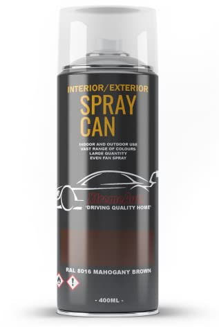 Xtremeauto Spray Paint Finish For Indoor And Outdoor Use Garden Cars Home Kitchen Bathroom Furniture Art Craft Bikes Radiators Metal Wood Plastic Glass UPVC Stone PVC RAL 8016 Mahogany brown