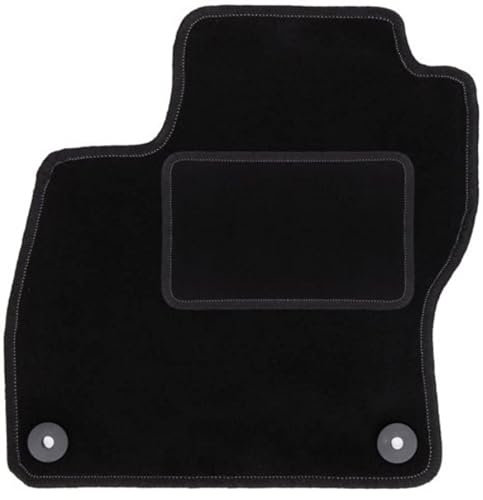 Wielganizator Fahrer Fußmatte Velours passend für Ford Focus MK3 FL (2017-2020) Sedan, Kombi, Hatchback Fahrerseite Fahrermatte Veloursfussmatte Schwarz 1-teilig - Passgenau