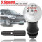 Pomo de Cambio Plata 5 Marchas Coche, Pomos Palanca de Cambios 5 Velocidades Perilla De Cambio Manual PEUGEOT 106 206 306 406 107 207 307 4 CITROEN C2 Saxo, Handball Gear Head Manija de Engranaje