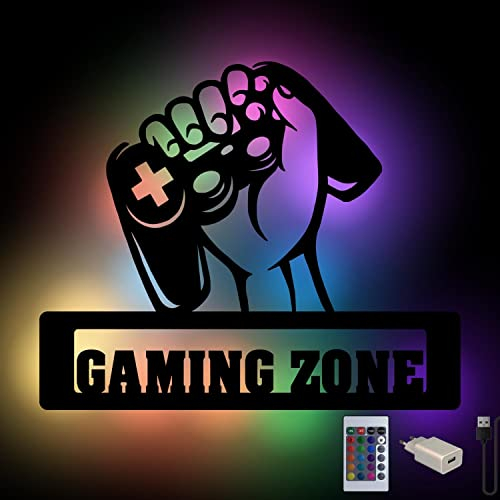 Namofactur RGB Gaming Zone LED - Gaming Wandlampe Geschenke für Gamer zum Geburtstag