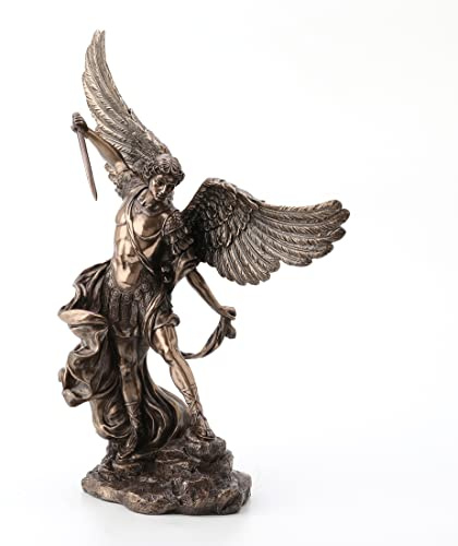 Veronese Design 15 Archangel Saint Michael Resin Statue Cast Bronze Finish