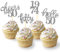 24 Stück Glitzer 50. Geburtstag Cupcake Topper, Geburtstagsdeko 50 von 1975 für Deko zum 50.Geburtstag, 50 Geburtstagsfeier Zubehör Party Dekoration Kuchendekoration (Silber)