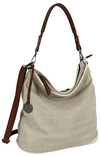 Jennifer Jones - Modische Damen Handtasche - 34 x 34 x 16 cm - austauschbare Henkel - Beige