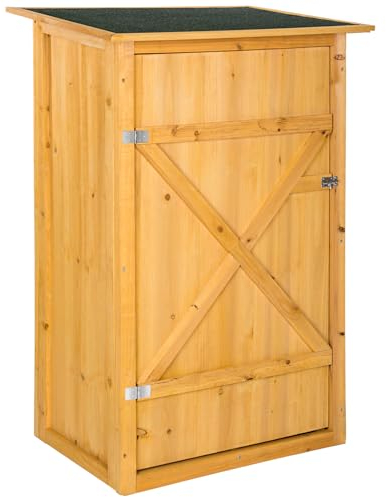 tectake® Abri de Jardin Bois Cabane de Jardin à Outils Toit Plat, Rangement et Stockage extérieurs pour Outils de Jardinage Armoire de Jardin Abri de Stockage Remise Outils 75 x 56 x 118 cm