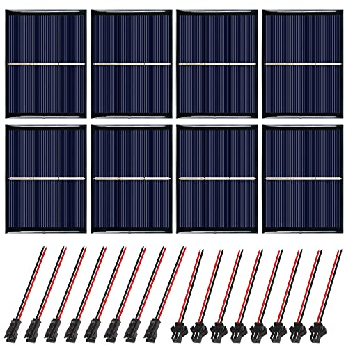Mini Solarpanel 1.5V 0.65W 60X80mm 8Stk Mikro-Solar-Panel-Zellen Sonnenkollektor für Sonnenenergie, Heimwerken, DIY, Wissenschaft Projekte - Spielzeug - Akku-Ladegerät