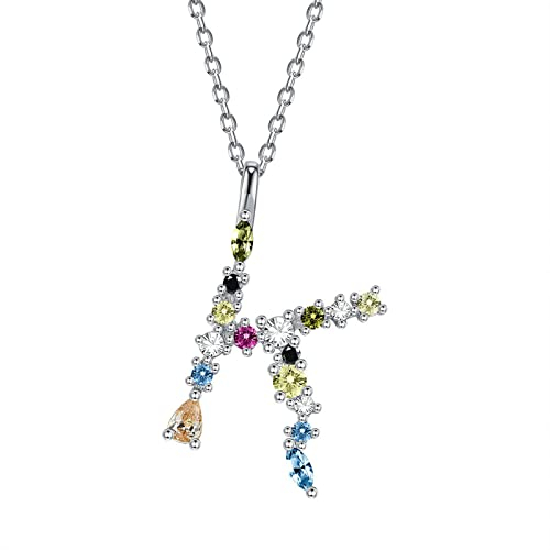 Ayoiow Ketten Damen Modeschmuck, Ketten Damen 925 Silber 26 Buchstaben Halskette Silber