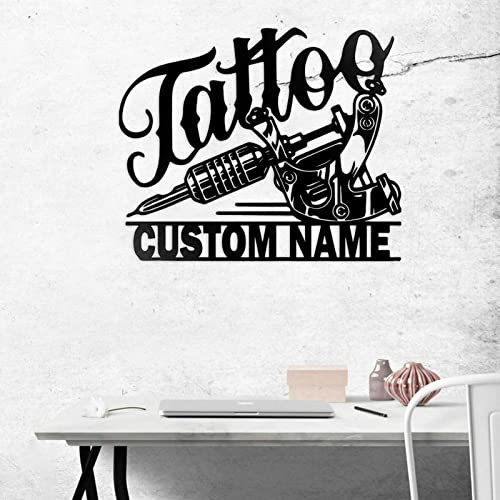 Exquisite Wandskulptur, Kunstdekor, Metall-Tattoo-Stift-Wandkunst, Wandskulptur mit schwarzem Tattoo-Muster, minimalistische geometrische Wanddekoration, leicht zu reinigen, geeignet für Tattoo-Worksh