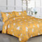 Hafaa Duvet Cover Sets Brushed Microfiber Bedding Double Bed Set Ultra Soft Reversible Quilt Covers Duvet Set with Pillowcases Fade and Wrinkle Resistant (Ochre Flower)