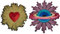 FINGERINSPIRE 2 STÜCKE 2 Stil Planet Herz Bügelbild 20~25 cm Computergesteuerte Stickerei Stoffflicken Dekorative Glitzer Pailletten Applikation Nähen Abzeichen Patches Für Kleidung Rucksäcke Hüte