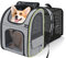 Pecute Zaino per Cani Gatti Estensibile Grandi, PortatileTrasportino per Gatti,Cuccia Portatile, Trasportino Estraibile Indicato per Viaggi Sia Lunghi Che Corti, Grigio