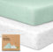 2-Pack Bambus-Bettwäsche für Jungen, Mädchen - 70x140 Jersey-angepasste Bettwäsche, Bio-Babybettwäsche Neutral, Babybettmatratzenblatt, Unisex-Bettwäsche für Kleinkinder (Bunnies)