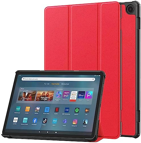 Kepuch Custer Hülle für Fire Max 11,Smart PU-Leder Hüllen Schutzhülle Tasche Case Cover für Fire Max 11 - Rot