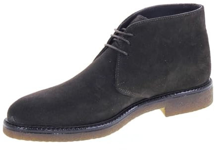 Gino Tagli 104 Polacchine Casual Uomo Scamosciato Testa Moro Tacco Grosso 3Cm Suola Gomma