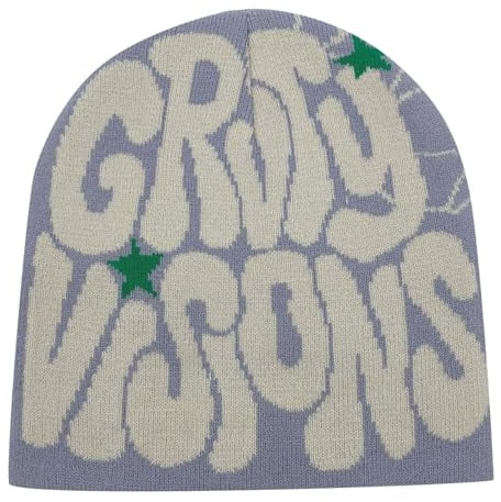 Kashyke Minus Two Beanie Mütze Minustwo Y2k Strickmützen für Damen Herren Beanie Mütze Web Soft Slouchy Knitted Hut Winter Cap Outdoor