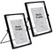 SWAWIS 2x Bilderrahmen Stehend Glas A5, 15 * 20cm Glas Metall Fotorahmen, Schwarze Glasbilderrahmen, Glasrahmen für Desk Decor DIY Bilder, Winkel der Klammer 60°