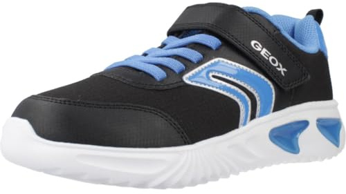Geox J Assister BOY C Sneaker, Black/Sky
