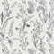 Timeet Peel and Stick Wallpaper Black Botanical Painting Self Adhesive Wallpaper Leaves Floral Hand-Drawn Pattern Sticky Back Plastic White 41cmx3m Waterproof Vinyl Film for Furniture, Bedroom