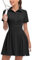 Soneven Damen Tenniskleid mit Hose Tennis Kleidung Set Ärmellos A-Linien Sportkleider Sommerkleid Golfkleid Für Sport Tennis Golf Baseball,Schwarz,M