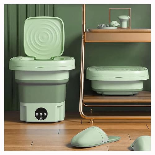 Lavadora PortáTil ， Lavadoras Baratas 8L con Secador Giratorio,Pantalla TáCtil Lavadora Carga Superior para,el Hogar,Viajes,Ropa Interior,Green