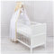 Generisch Baby Delux Babybett Himmel Betthimmel Chiffon Baldachin für Babybett Kinderbett Wiege Stubenwagen Himmelstange Applikationen Deko (Beige, mit Himmelstange)