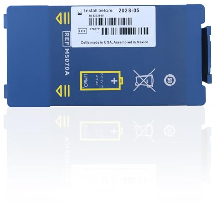 szyuya Akku M5070A M5066A für HS1 Lithium Defibrillator Nicht wiederaufladbar 4 Jahre Lebensdauer M5067A M5068A (9V 4.2Ah)