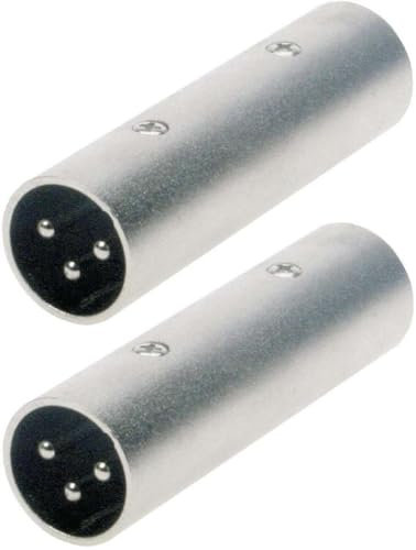 Adam Hall 2 x Connectors K4A XM3 XM3 Ganzmetall Adapter Verbinder Konverter - XLR 3 pol Male Stecker auf XLR 3 pol Male Stecker