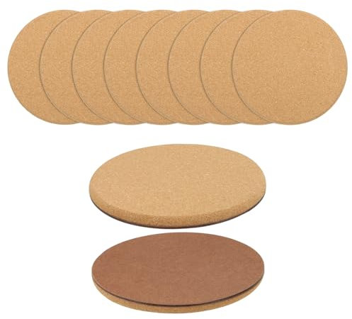 PATIKIL Liège Plante sous-Verres 8 Pouce, 8 pcs Absorbant Liège Plante Tapis Épaissir Liège Dessous Plat pour Maison Plantes Intérieur Extérieur Fleur Pots, Boissons, DIY Artisanat