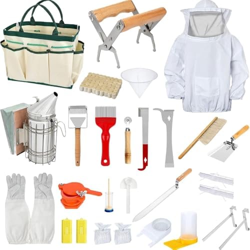 Imker Zubehör,Imkereibedarf Zubehör,Imker Set,Imkerbedarf, 30-teiliges Bienenzucht-Starter-Set,J-Haken, Rahmengriff, Imkerei-Werkzeuge und Zubehör, für Imkereibedarf, Starterset