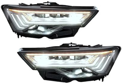 Autozubehör Kopflampe kompatibel for Audi A6 Scheinwerfer 2019 2020 2021 2022 2023 A6L C8 Frontleuchte Verbesserte LED-Scheinwerferbaugruppe
