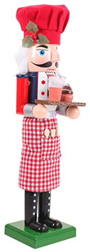 TOPBATHY Marioneta Cascanueces Tradicional Cascanueces De Vacaciones Soldado Cascanueces Colorido Cocinar Figuras De Cascanueces Cocinero Cascanueces De Santa Madera